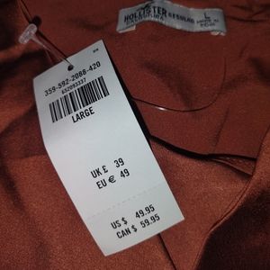 Hollister satin, burnt orange dress size large